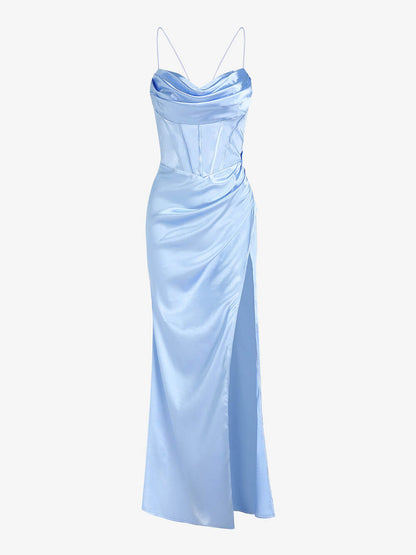 Fitted Satin Stylish Maxi Dress