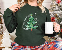 Merry Bright Light Tree Girl Christmas Hoodie Green / S Hoodies-L