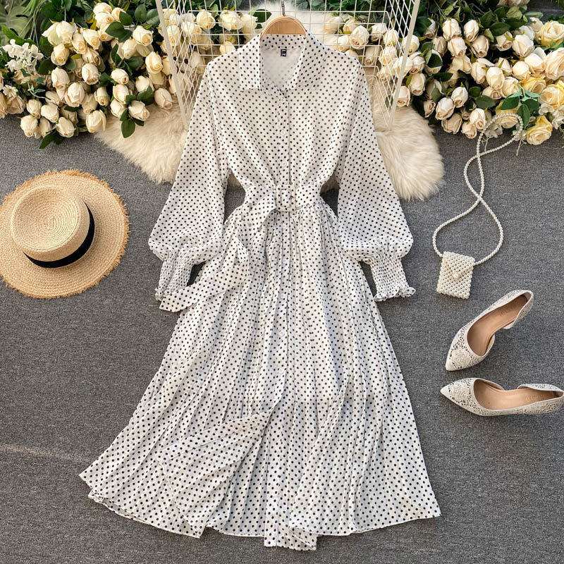 Polka Dot Chiffon Dress