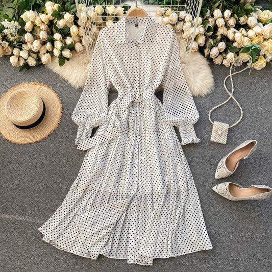 Polka Dot Chiffon Dress