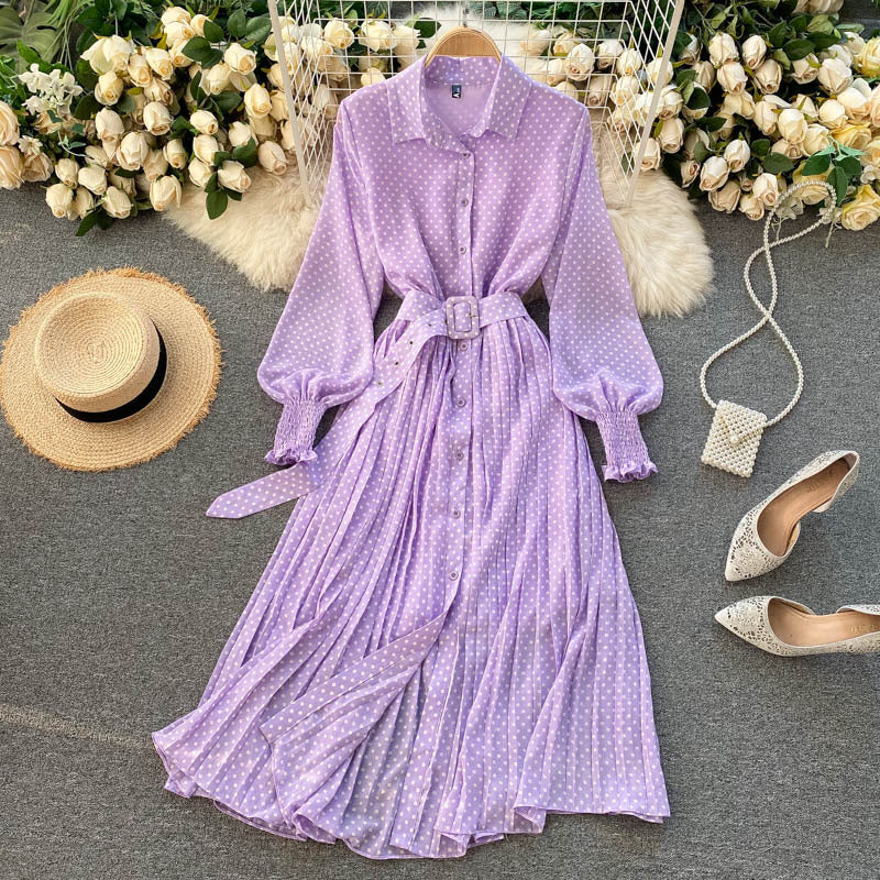 Polka Dot Chiffon Dress