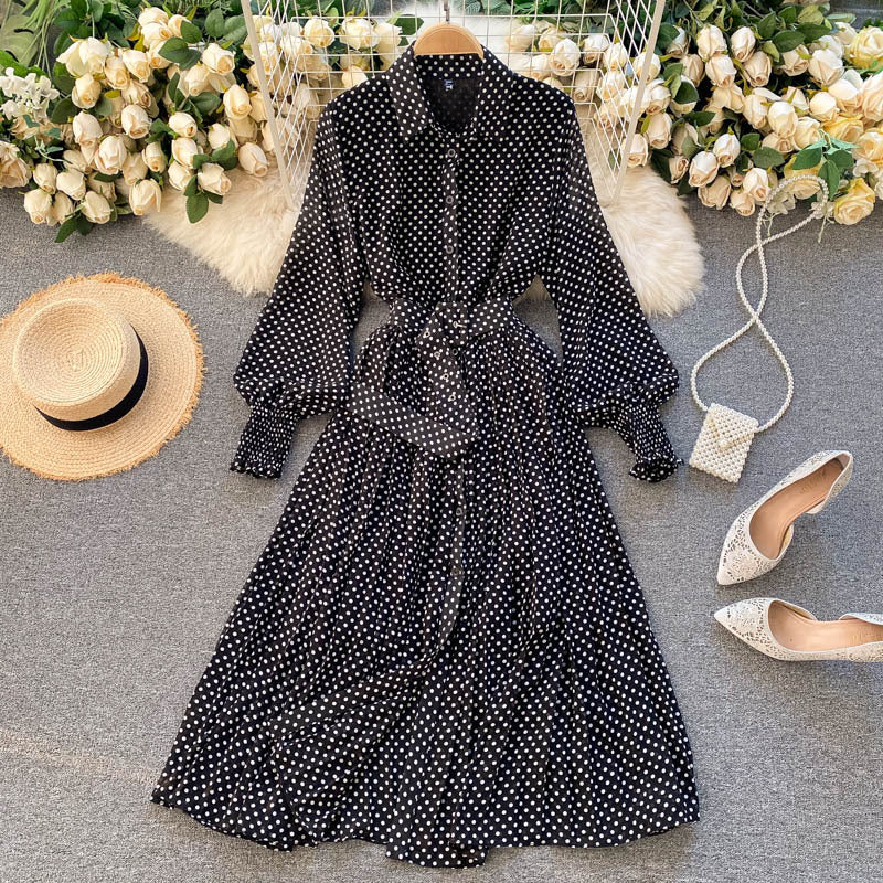 Polka Dot Chiffon Dress
