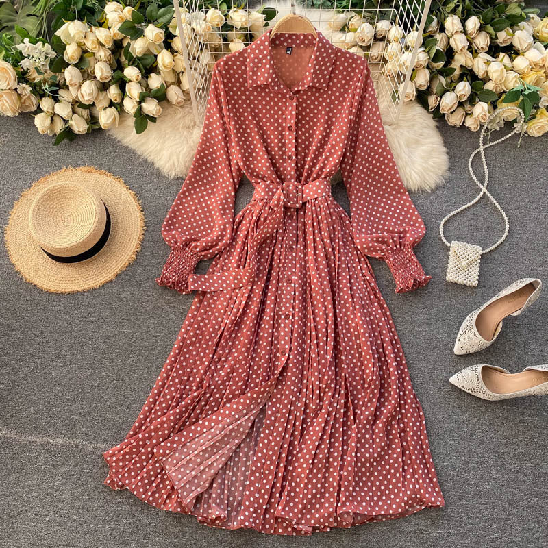 Polka Dot Chiffon Dress
