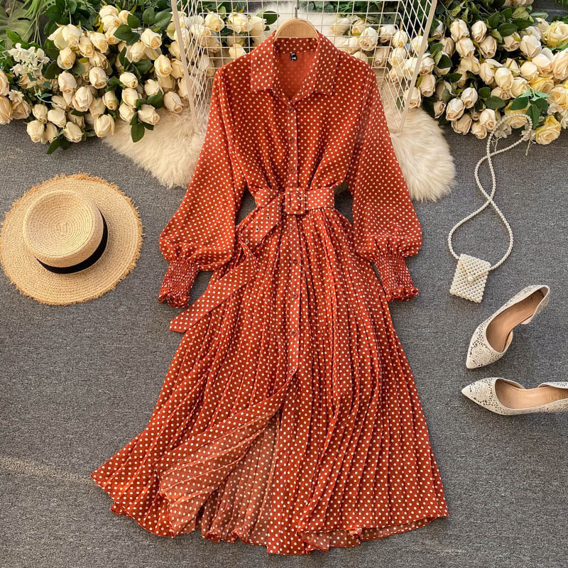 Polka Dot Chiffon Dress