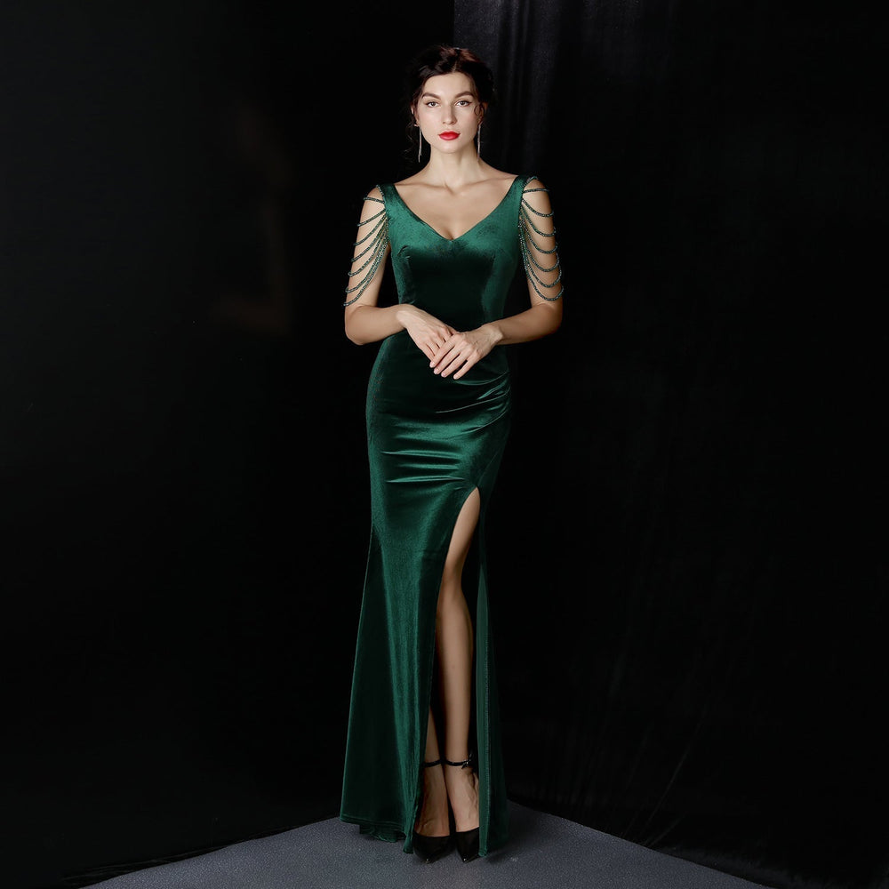 Avery Good Quality Velvet Formal Dress - Lady Occasions