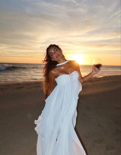 Ruffle Strapless Maxi Dress
