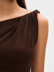 UDESSA - MOCHA TEXTURED WEAVE MAXI DRESS