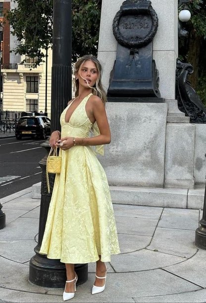 Halter Sleeveless Midi Dress