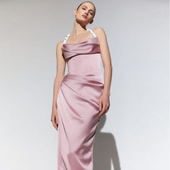 Ella Cowl Stylish Neck Satin Dress