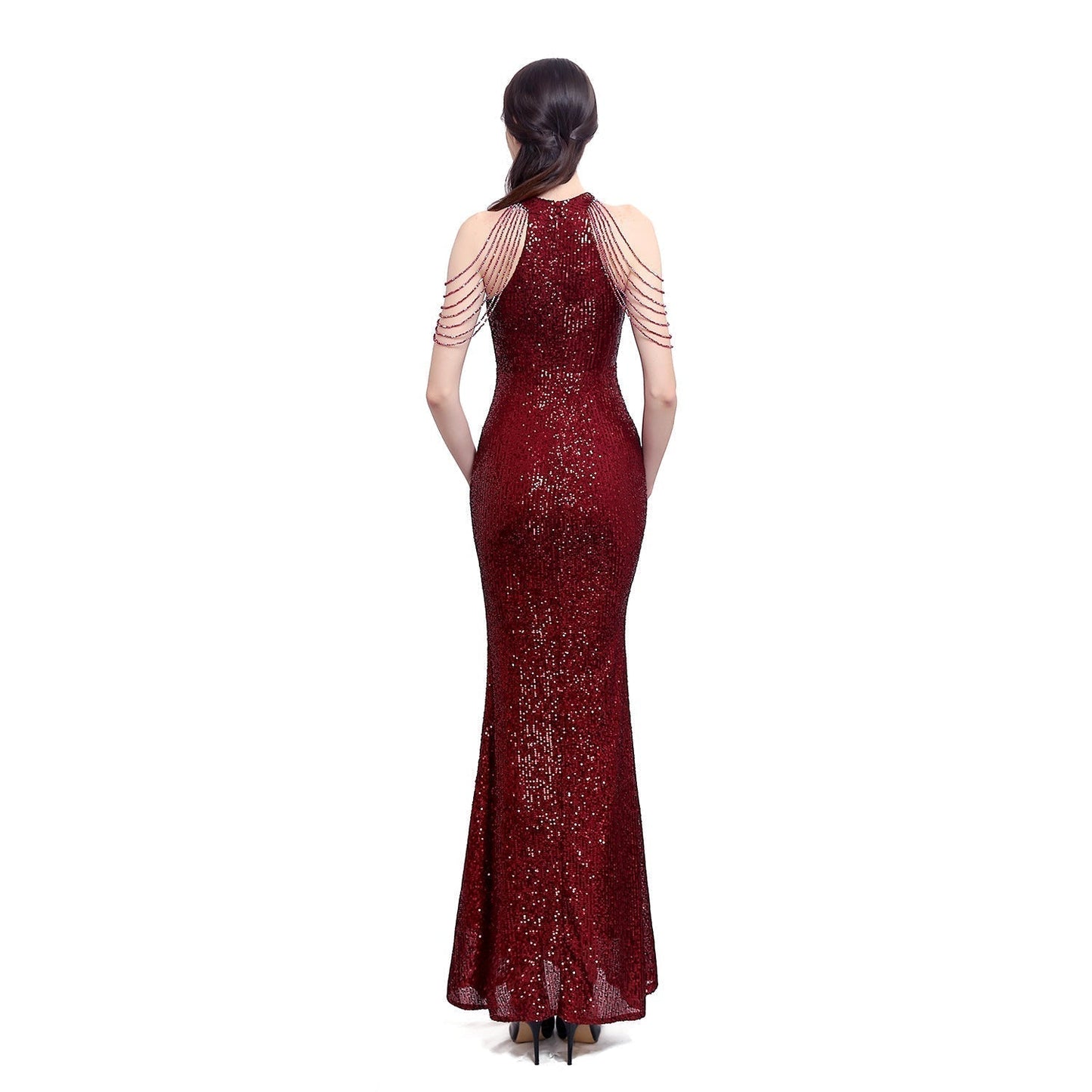 Harper formal Stylish sequin halterneck dress