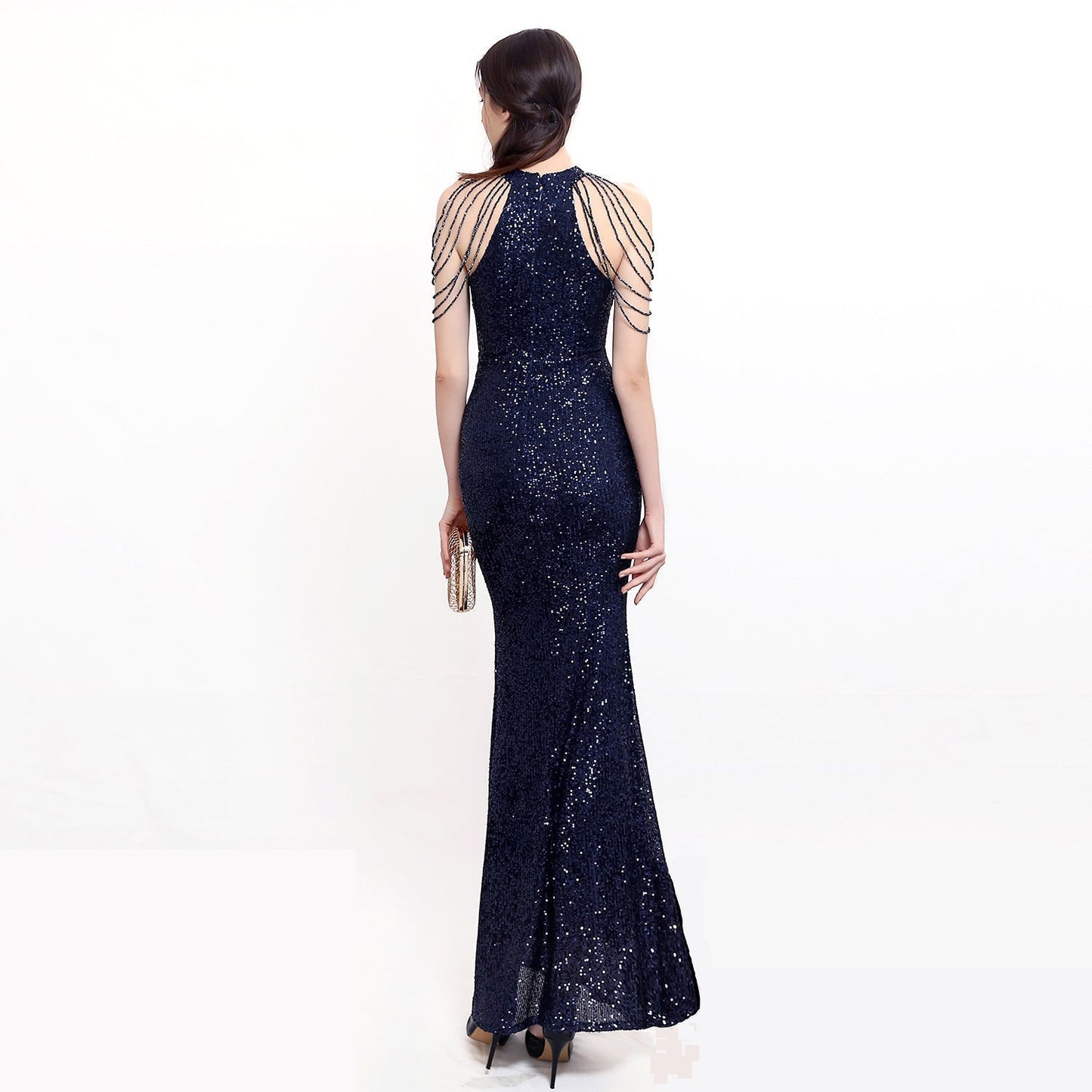 Harper formal Stylish sequin halterneck dress