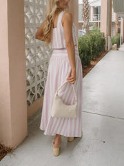 TIFFANY - PINK AND WHITE SUMMER SKIRT SET