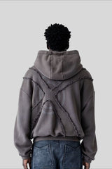 Exposed Seam Star Pullover Hoodie
