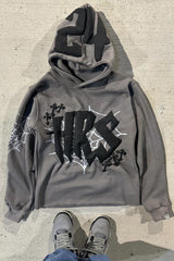 Gothic Puff Typography Pullover Hoodie