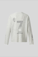 Faded Flag Number Graphic Long Sleeve T-Shirt