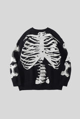 Skeleton Ribcage Jacquard Oversized Sweater