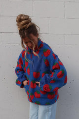 Printed Faux Shearling Coat