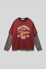 California Typography Layered Long Sleeve T-Shirt