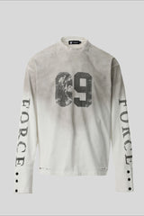 Distressed Number Graphic Long Sleeve T-Shirt