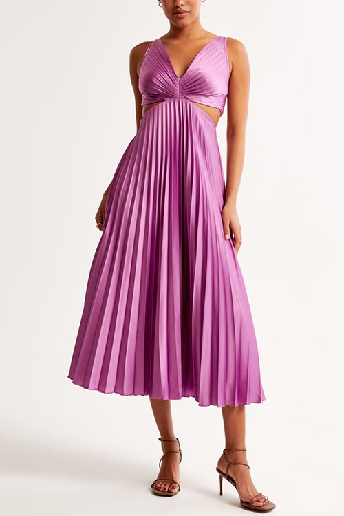 Cut Out Waist Sleeveless Maxi Dress