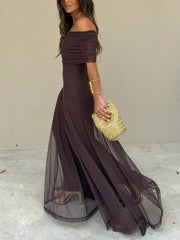JAYLA - ASYMMETRICAL MESH ONE SHOULDER DRESS