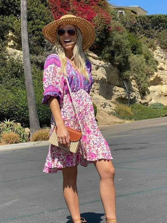 Ruffle Hem Boho Dress