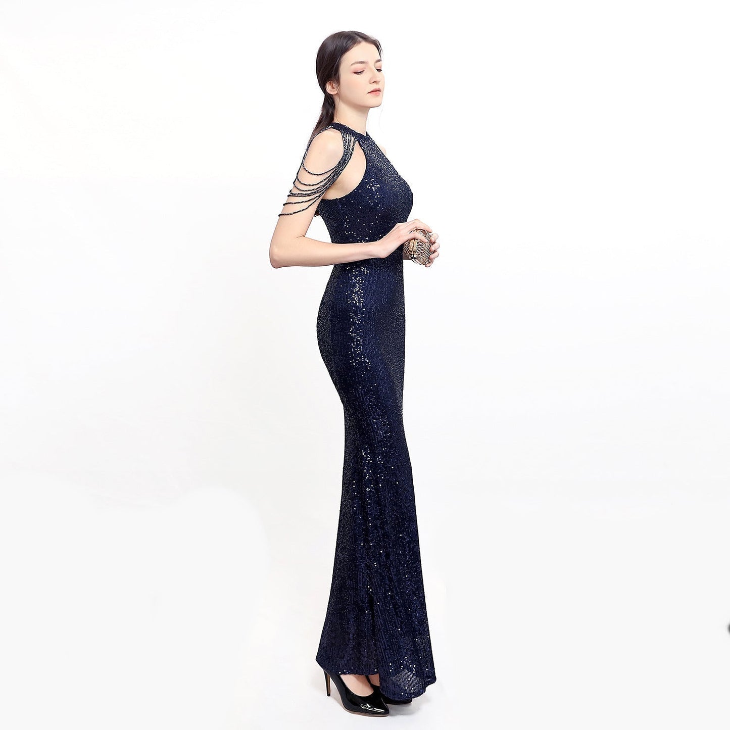 Harper formal Stylish sequin halterneck dress