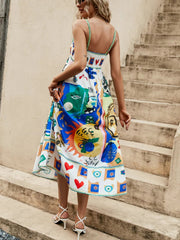Printed Sleeveless Stylish Vacay Dress