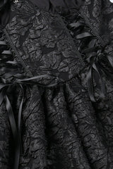 Ruffled Cross Neck Gothic Dress