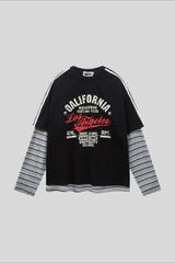 California Typography Layered Long Sleeve T-Shirt
