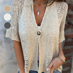 MAISIE - OPEN-WEAVE KNIT CARDIGAN