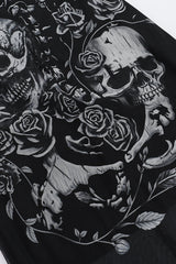 Skull Rose Cowl Gothic Dress