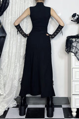 Metal Strap Sheer Gothic Dress