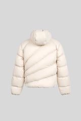 Asymmetric Quilted Hooded Puffer Jacket