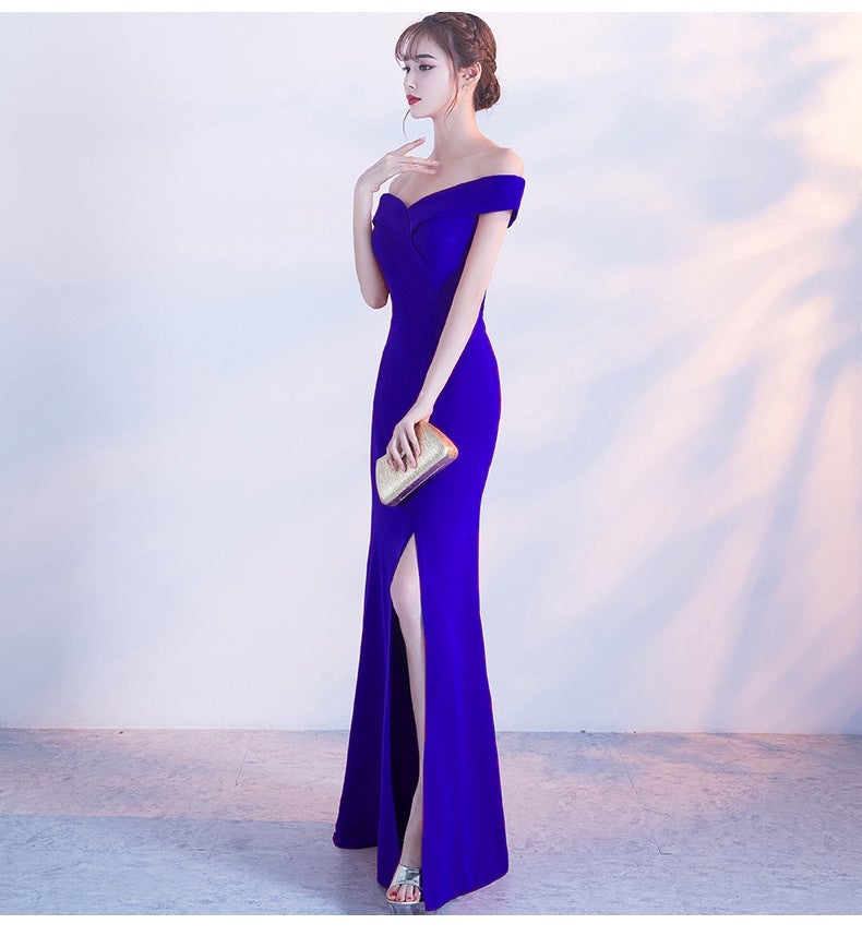 Diva Strapless High Charming Slit Formal Dress