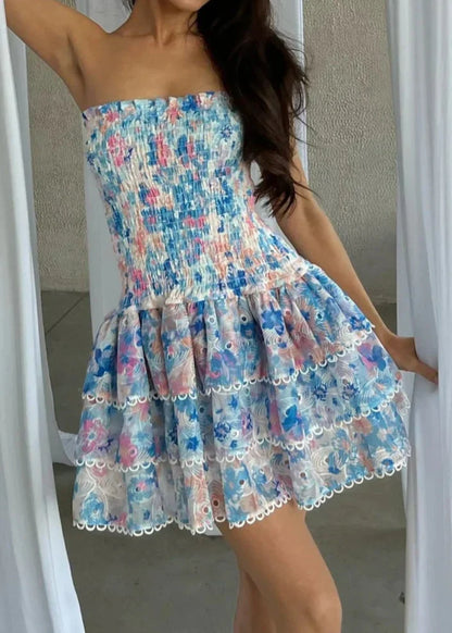 Strapless Floral Dress