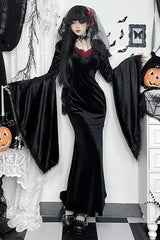Elegant Open Back Gothic Dress