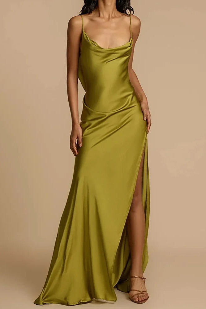 Elegant Sleeveless Deep Backless Maxi Dress