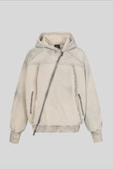 Deconstructed Seam Zip Pocket Pullover Hoodie