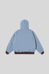 Contrast Lined Minimal Hooded Zip Coat