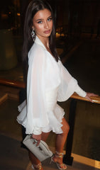 Lantern Sleeve Short Dress