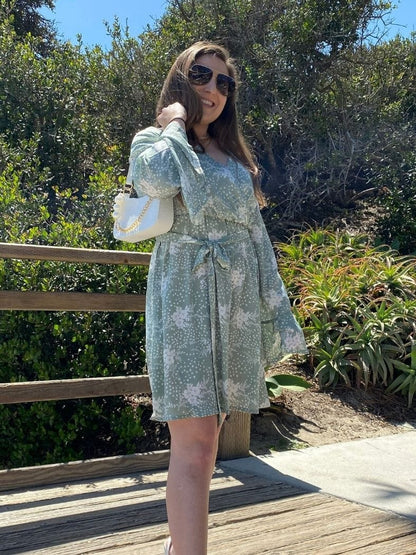 Floral Print Sleeve Dress