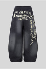 Vintage Script Barrel Leg Sweatpants