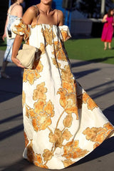 Floral Print Sleeveless Vacation Maxi Dress