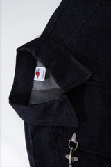 Washed Denim Toggle Closure Workwear Jacket