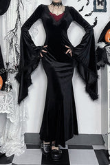 Elegant Open Back Gothic Dress