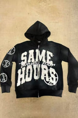 Same Hours Varsity Full Zip Hoodie