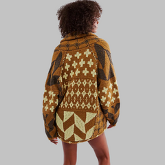 PORTIA™ | Vintage Button Down Collar Oversized Cardigan