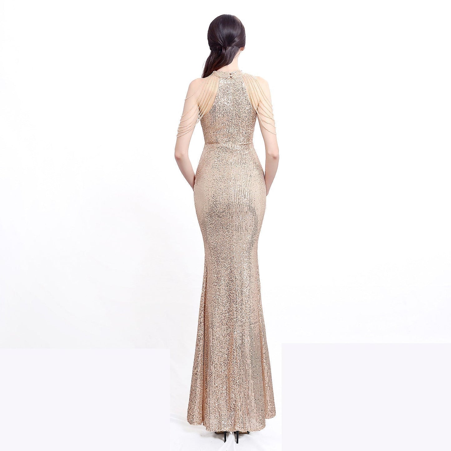 Harper formal Stylish sequin halterneck dress