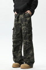 Camo Multi Pocket Straight Leg Pants
